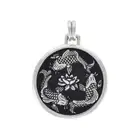 Chinese Koi Fish 925 Sterling Silver Feng Shui Pendant Fine Good Luck Jewelry