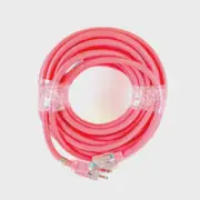 50' 12 Gauge Pink Extension Cord w Lighted Single Outlet