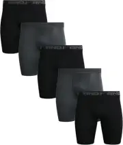 AND1 Men'S Underwear Boxer Briefs - 5 Pack Performance Stretch Long Leg Compress