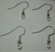 12 Silvertone Earring Hooks