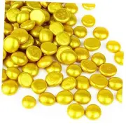 Glass Gemstone Beads Vase Fillers () Flat Marble Beads Multiple 1 LB Gold