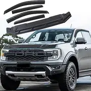 SUERAUTO4X4 for Ford Ranger Raptor Accessories Next Gen 2022 2023 2024 2025 Weather Shields Wind Deflectors Window Visor and Bonnet Protector Hood Guard Trim Car Exterior