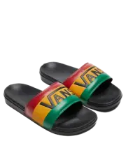 Vans La Costa Slide On Slides Flip Flops Bob Marley Reggae - Rasta Black