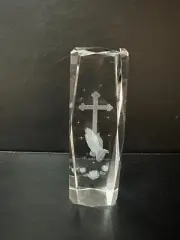 Religious 3D Laser Etched Crystal Glass
