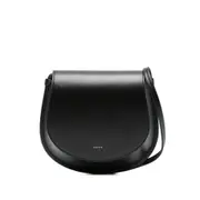 [Salce] Salce Half-moon Calf Leather Shoulder Bag ONE SIZE BLACK/BLACK