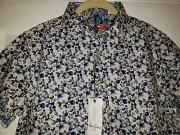 NWT Robert Graham Gould Medium Multicolored Short Sleeve Shirt