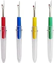 BEADNOVA Seam Ripper 4pcs Stitch Eraser Thread Cutter Small Clothes Tag Remover Seam Rippers for Sewing Crafting Thread Removing (4 Colors)