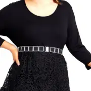 TS TAKING SHAPE plus sz L - XL (20,22,24) Black Silver Stretch Belt shaping NWT