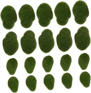 Veemoon 20Pcs Vivid Mossy Stone Landscape Crafts for Garden Decoration DIY Micro Landscape Supplies Safe and Durable Compact Design for Enhancing Home Scenery Green