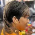 Women Black Blonde Highlight Wigs With Bangs Mullet Human Hair Wig Fashion Wigs
