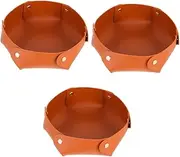 SAFIGLE 3pcs Collapsible Dice Tray Desk Organizer Storage Box Tray Pu Dice Storage Box for Home Office Party