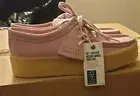 CLARKS ORIGINALS Wallabee Cup Ladies Pink Suede Leather Shoes UK Size 4 D EU 37.