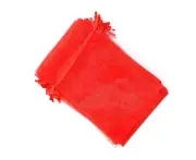 100pcs Drawstring Organza Jewelry Candy Pouch Gift Bags (5x7", Red)