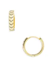 Argento Vivo Chevron Huggie Hoop Earrings in 14K Gold Plated Sterling Silver