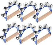 JOINPAYA Beginner's Musical Hand Bells 6pcs Tambourine Set Jingle Bells Instrument Hand Shaking Toys Rhythm Instruments for Adults