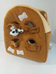 Unipak Designs 11" Dog Animal Backpack Two Dogs included NEW TAG Brown Bag Zip