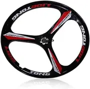 Road Bike Wheelset 26 Inch Impeller Front Bike Bicycle Wheelset, 3-Spoke Mountain Bike Integrated Rear Wheel Set Disc Brake Magnesium Alloy Wheel Set ， for 6/7/8/9 Speed Freewheel(Red)