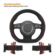 Hand Stitch Red Mesh Alcantara Steering Wheel Cover for Audi A5 A7 RS 5 RS 7 S5