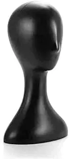 Youngly 40cm Plastic Female Mannequin Wig Hat Scarf Manikin Head Model Display Stand (Black)