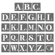3.5 Inch Plastic Letter and Number Stencils, 27 Pcs Reusable Stencils