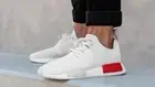 Adidas Originals NMD R1 BOOST Nomad B37619 White Off White Lush Red Men 8 Shoes