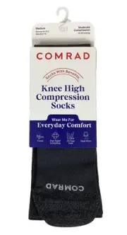 Comrad Knee High Compression Socks Medium Moderate Compression 15-20 mmHg, New