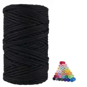 100% Natural Cotton Macrame Cord,5mm x110 Yards Macrame 5mm*110yards Black