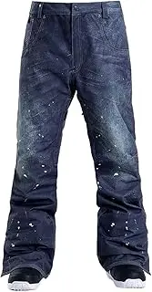 [CLSQLXYJZC] Ski Pants Men, Winter Warm Thickening Loose Adjustable Trousers Windproof Waterproof Jeans Snow Pants, for Outdoor Hiking Walking Ski Clothing Equipment