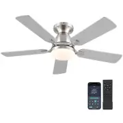 Ceiling Fans with Lights and Remote/APP Control,46" Flush Mount Ceiling Fan D...