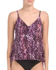 NEW Magicsuit Miraclesuit Tankini 12 Slimming Jolene Snake Purple Two Piece
