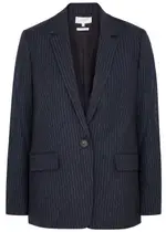 Vince Pinstriped Stretch-wool Blazer - Navy - 4 (UK8 / S) 4 (UK8 / S)