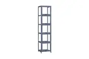 ZUNI 5-Tier Display Cabinet Storage Flip-Top Shelves Stand Rack Bookcase Grey