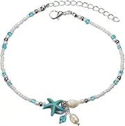 WOFASHPURET Stylish Seashell Beach Anklet for Women Adjustable Shell Sea Star Anklet Beach Accessories for Women