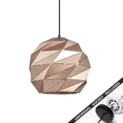 Snap Lighting Origami Metal Dome Downlight to Pendant Light Conversion Kit Rose Gold Large