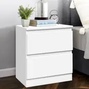 ALFORDSON Bedside Table - Meg Handle-free Nightstand (White)