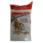 Eagle Claw 01031-010 Barrel Swivel with Interlock Snap, Brass Finish