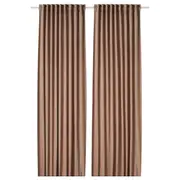 TIBAST room darkening curtains, 1 pair, dark red/with heading tape, 145x250 cm