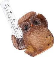 Abaodam Cute Owl Statue Rain Gauge Decorative Outdoor Rain Measuring Tool with Accurate Scale for Garden Deck and User Friendly Design for Easy Water Level Reading