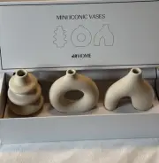 H&M 3-PACK MINI STONEWARE VASES BNIB