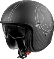 Premier Vintage Star Carbon, open face helmet , color: Matt Black/White , size: M