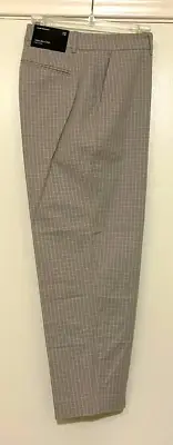 NWT Club Monaco Matie Slim Crop Light Gray White Checkered Trousers Pants Sz 12