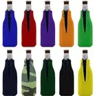 Blank Foam Collapsible Zipper Beer Bottle Coolie: Choose Color and Quantity