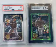 2024 Topps Jackson Merrill (RC) PSA 9 & 2024 Green MANNY MACHADO /99 PSA 9.5