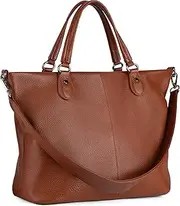 [befen] Soft Genuine Leather Tote Bag for Women, Womens Leather Purses Handbags Shoulder Bags with Top Handles Satchel Purse