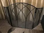 Fireplace Screens 3-Panel Fireplace Screen Heavy Duty Metal Folding Decor Durable Free Standing Fireplace Screen Flat Fireplac