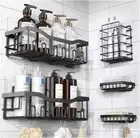 Stainless Steel Shower Caddy Bath Organizers Large Adhesive Black 5-Pack