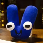 Luminous Alphabet Lore Plush Toy Soft Stuffed Pillow Glowing Colorful English V