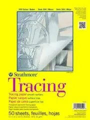 Strathmore 370-9 300 Series Tracing Pad, 9"x12" Tape Bound, 50 Sheets,White.
