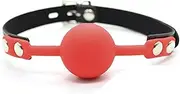 Silent Vibrating Silicagel ball gag 42mm Ball Gag Silicagel Open Mouth Plug Lock Gag Ball Pu Sm Bondage Sex Toys For Couples Adult