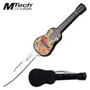 7.8" MTECH USA MANUAL FOLDING POCKET KNIFE BLADE W/ GUITAR SHAPE HANDLE + P-CLIP